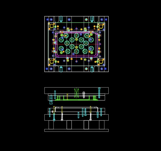 车机电脑外壳冲压成型模具设计图缩略图